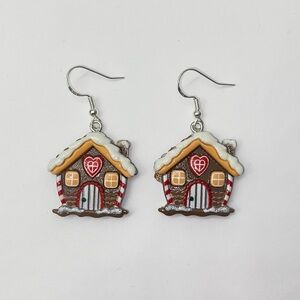 Gingerbread House Earrings 🎄